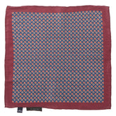 Deji Red Motif IMS 33cm Pocket Square - Tie Doctor